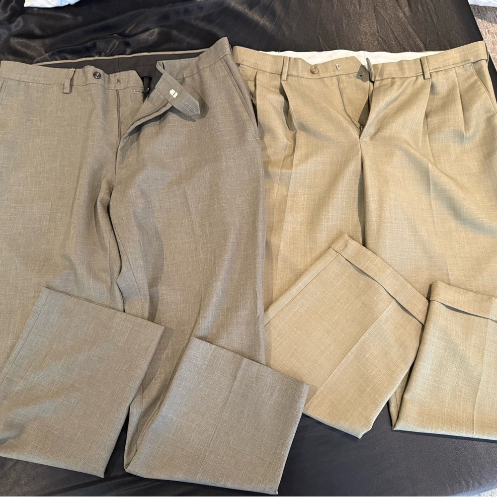 Men's Classic Tan and Gray Pants 2 pair.